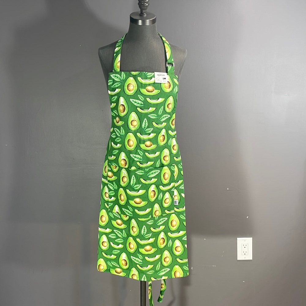 Danica Avocado apron in pure thick cotton.  One size.